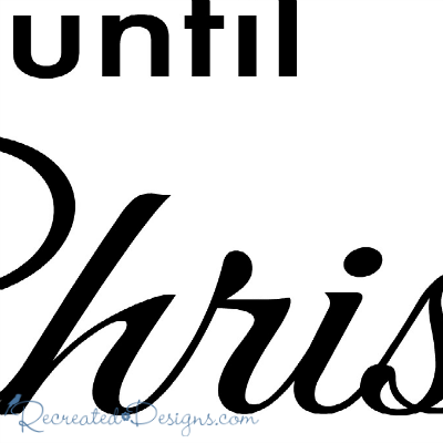 Days Until Christmas Cursive Script